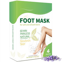 Foot Peel Mask-Lavender Foot Peeling Mask 4 Pack-For Cracked Heels,Dead Skin - £15.28 GBP