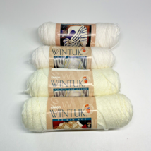 Caron Wintuk Vintage Yarn White &amp; OFF-WHITE Mixed Lot: 3+1 Skeins 3.5 Oz Read - $13.99