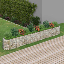 vidaXL Silver Galvanized Iron Raised Bed Planter Box Garden Container 36x24 - €214,08 EUR