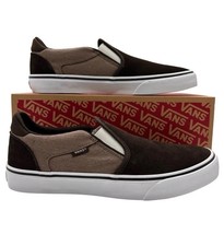 Vans Asher Deluxe Shoes Men&#39;s 9.5 Cozy Knit Coffee Skater Slip On Sneake... - $49.39