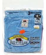 NOS Vintage 3-Pack Fruit of the Loom Golden Men&#39;s Dacron Shorts Size 38 - $826.95 MXN