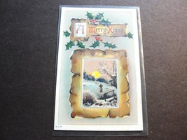A Merry Christmas. Peace and Goodwill Greetings - 1911 Embossed Postcard. - £10.87 GBP
