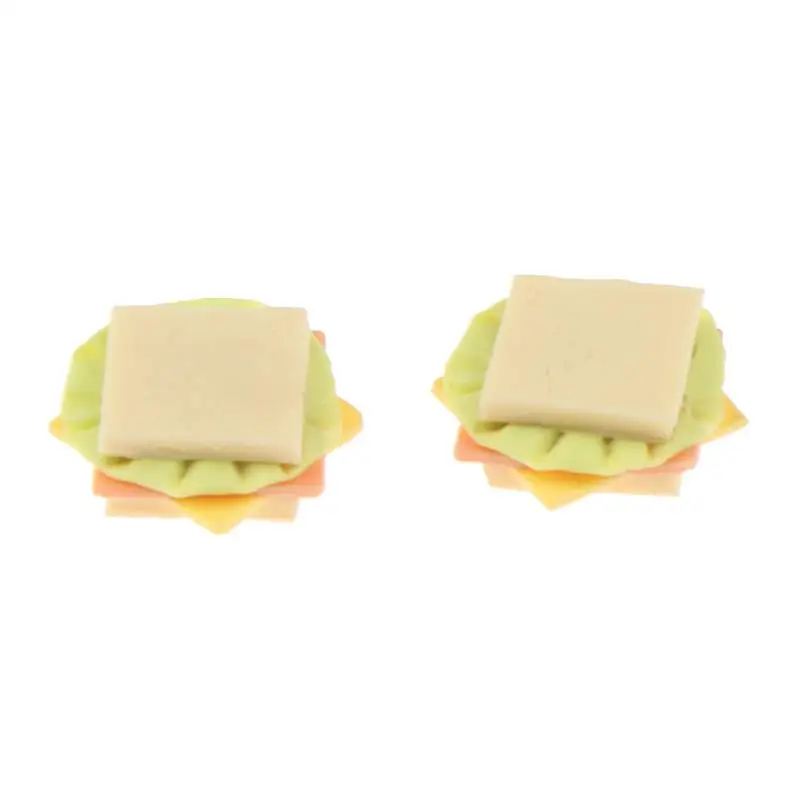 2 Pcs 1/12 Dollhouse Miniature Mini Sandwiches Simulation Food Breakfast Bento - £8.46 GBP