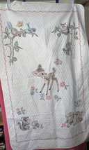 Disney BAMBI BLANKET By Paragon Needlepoint Embroidered Embroidery - $118.56