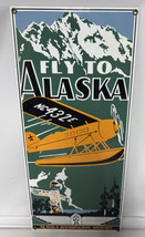 Fly to Alaska Washington Airways Heavy Duty U.S.A Made Metal Advertising... - £54.43 GBP
