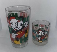 Lot of 2 Anchor Hocking Santa Mickey Mouse Ho Ho Ho Christmas Clear Glas... - £7.42 GBP