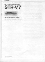 Sony STR-V7 Amplifier / Receiver Owners Instruction Manual - £16.71 GBP