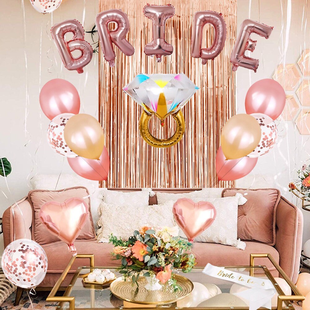 Bachelorette Party Balloon Set Bride Shoulder Strap Diamond Ring Party Decoratio - £23.55 GBP