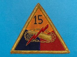 Post Wwii, U.S. Army, Occupation Period, 15th Armored Division, Bullion, Patch - £27.09 GBP