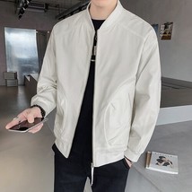 Korean Bomber Jackets Men 2022 Slim Casual Business Jacket Fashion Streetwear So - £229.70 GBP