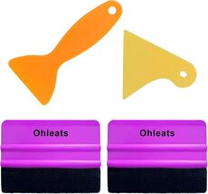Ohleats 4 PCS Car Felt Edge Squeegee Wrapping Tool Kit Purple for Car Vi... - $10.77