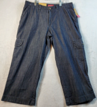 Merona Capri Pants Women Size 8 Black Denim Cotton Pockets Mid Waist &amp; Curvy Hip - £9.55 GBP