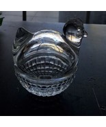 Vintage Anchor Hocking Clear Glass Chicken, Hen On Nest Dish Bowl Candy ... - $12.16