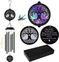 Solar Tree of Life Wind Chimes, Memorial Gift for Mom, Wind Chimes for Outside, - £22.42 GBP