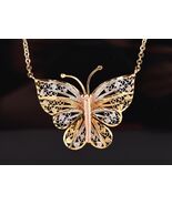 *Filigree 10k Tri-Color Gold Butterfly Necklace 15 Inch - $499.99