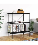 vidaXL Shelving Unit Black Engineered wood, Steel Medium Storage - €173,23 EUR