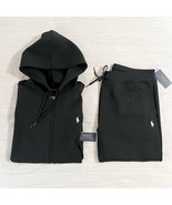 Polo Ralph Lauren Double Knit Tech Fleece Jogger Sweatsuit Black White P... - $240.91