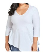 Plus Size White Sexy Asymmetric Blouse Top XXL XXXL - £22.75 GBP