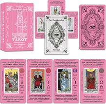 Smoostart Pink Holographic Tarot Cards with Meanings, Tarot Cards Deck with Guid - £16.69 GBP
