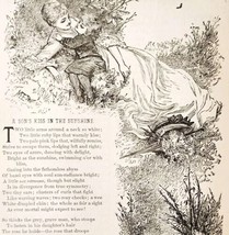 Son&#39;s Kiss In The Sunshine Poem Wood Engraving 1889 Victorian Path Of Li... - £22.51 GBP