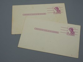 Lot Vintage De 2 Enveloppes Pré Affranchies Carte Lincoln 4 Cent - $23.61