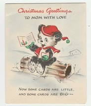 Vintage Christmas Card Bear Sits On Log 1946 Hallmark For Mother - $9.89
