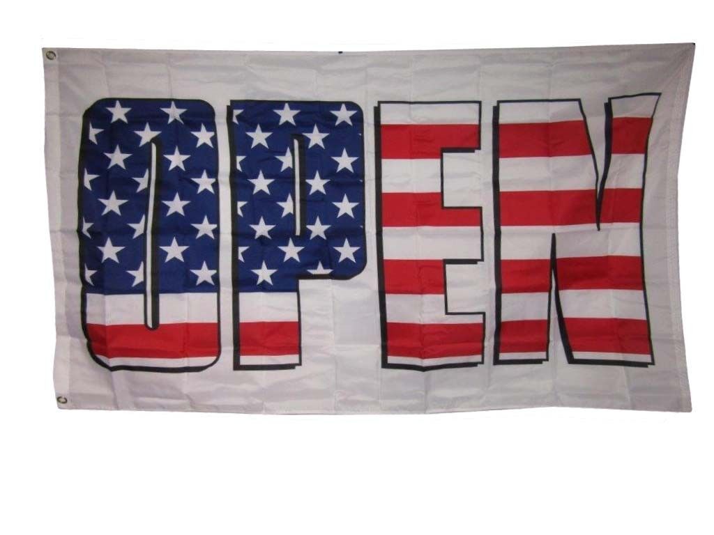 Primary image for 3x5 Advertising OPEN USA 100% Polyester 100D Flag 3'x5' House Banner Grommets