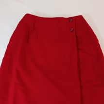 TALBOTS Women's Red Pure Wool Wrap Style Pencil Skirt Size 10 Made In USA image 8