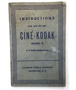  Vintage CINE-KODAK Model K  MOVIE CAMERA Instruction Manual - $12.00