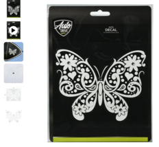 Auto Drive Rhinestone Butterfly Vinyl Vehicle Decals , White, 5.75” x 4.... - $8.83 CAD