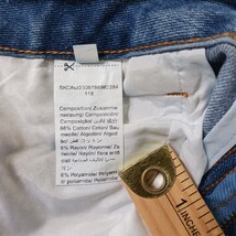 Hengsheng Women's Blue Cotton Blend Front Button & Slit Denim Skirt Size Medium image 6