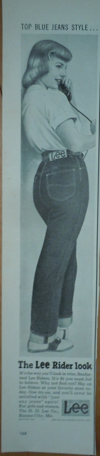 The Lee Rider Look Magazine Advertising Print Ad Art 1954 - $4.99
