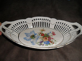 Antique Basket Reticulated Floral Made In Germany - £59.27 GBP