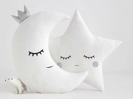 Silver crown Moon and Star Crib Cushion For Baby Kids Cushion Gifts - £20.34 GBP