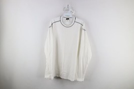 Vintage Hanes Beefy Mens Size XL Blank Long Sleeve T-Shirt White Cotton - £38.62 GBP
