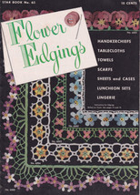 Vintage 1949 Flower Edgings Crochet Patterns Star Book No 65 American Thread Co  - £7.97 GBP