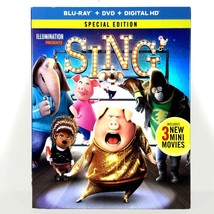 Sing (Blu-ray/DVD, 2016, Widescreen Special Ed, Inc Digital Copy) NEW w/ Slip ! - £8.87 GBP