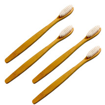 Eco-Friendly Natural Bamboo Toothbrush White 4-Pack - Organic, Whitening - £7.29 GBP