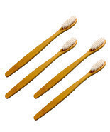 Eco-Friendly Natural Bamboo Toothbrush White 4-Pack - Organic, Whitening - £7.18 GBP
