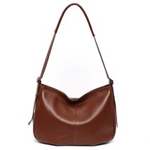 SC   Soft Cowhide Shoulder Bag For Women Casual Large Handbag Solid Color Leathe - £112.46 GBP