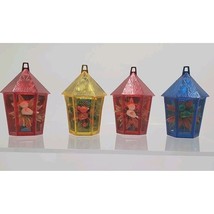 4 Vintage Lantern Bird Jewel Brite Christmas Diorama Ornaments  Jewelbrite - $639.16 MXN