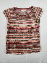 Anne Taylor Loft  Striped Womens Top Shirt Pullover Size S Rayon Multicolor - £8.81 GBP