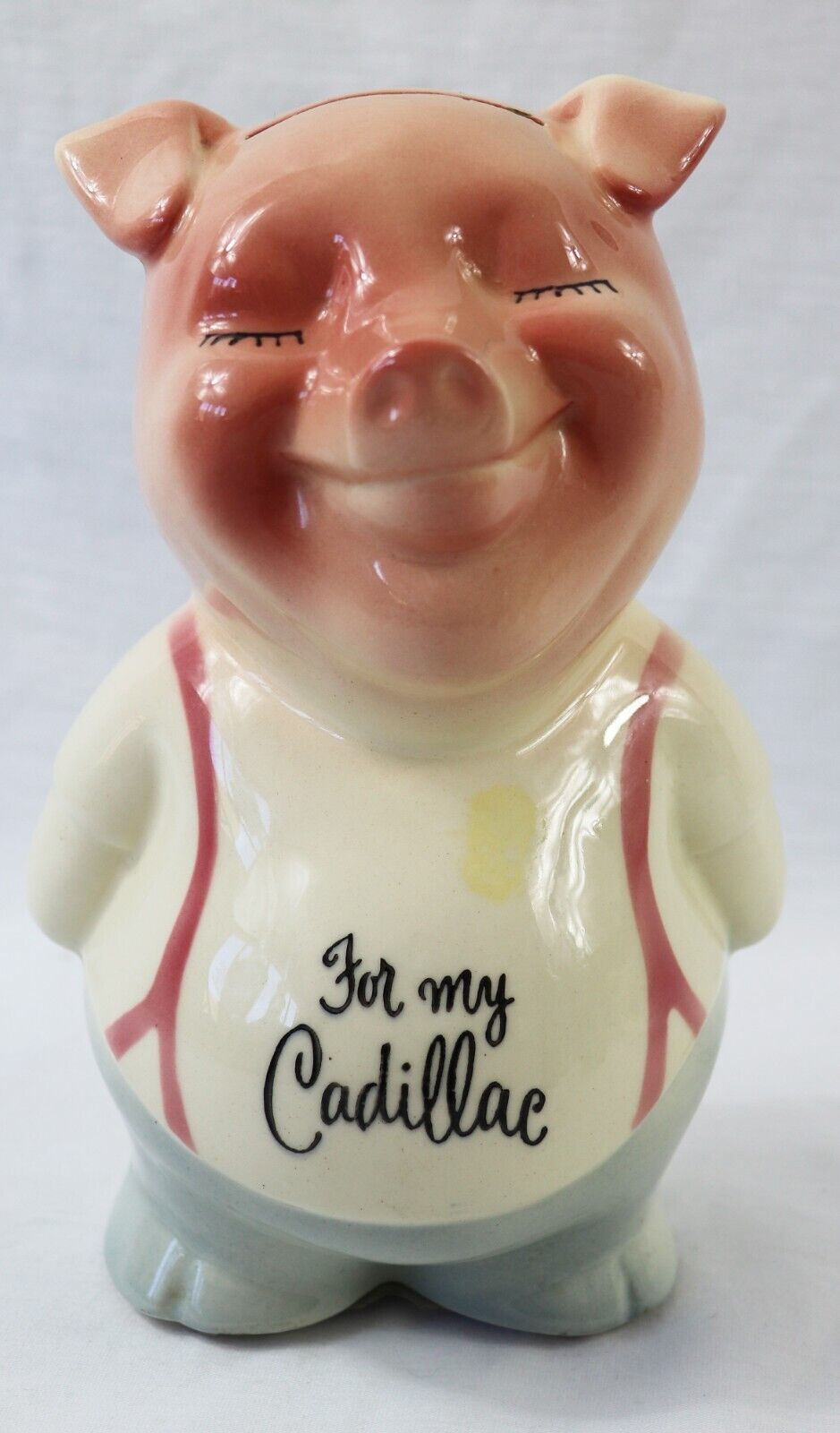 VINTAGE Royal Copley 8" Ceramic Piggy Bank For My Cadillac - $49.49
