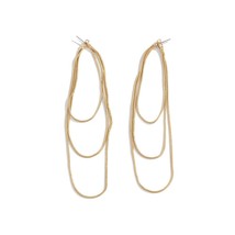 SRCOI Individuality Exaggerated Copper Wire Multilayer Bone Chain Earrings Ladie - $9.41