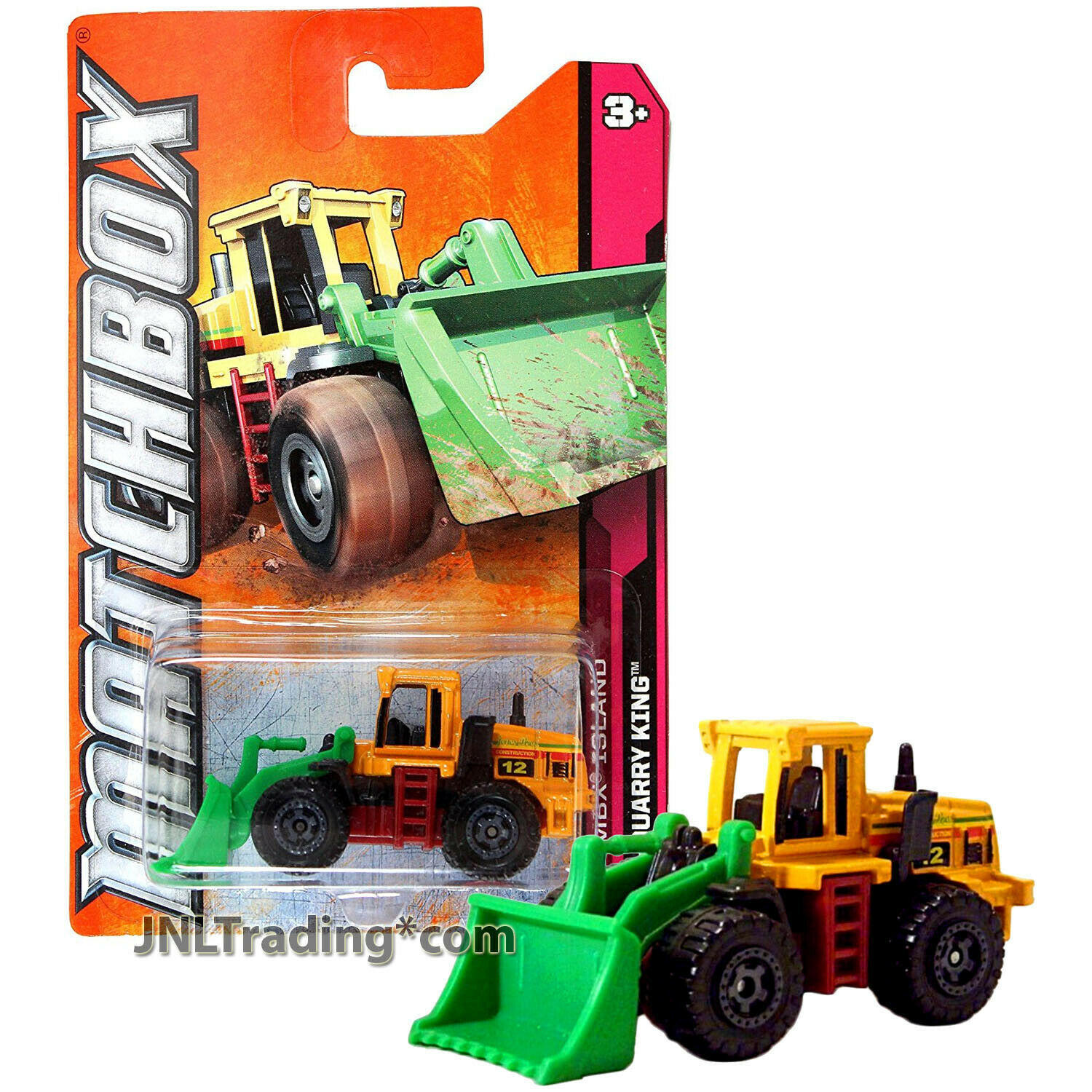 Primary image for Year 2011 Matchbox MBX Island 1:64 Die Cast #91 - Front End Loader QUARRY KING