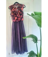 Karen Millen Elegant Evening Dress Plum lace  Evening Ball Gown maxi Siz... - £98.74 GBP