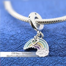 2018 Spring Sterling Silver Rainbow of Love Dangle Charm Hand-painted Enamel  - £13.74 GBP