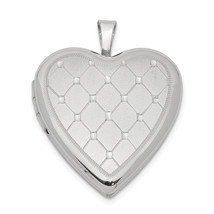 Silver  20mm Quilt Design Heart Locket QLS340 - $48.89
