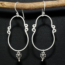 Solid 925 Silver Handmade New design 2.5 inch Earring For Women&#39;s Gift Jewelry - £4.61 GBP