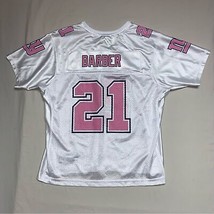 New York Giants Football Jersey Tiki Barber 21 Retired White Pink Halloween - $131.67